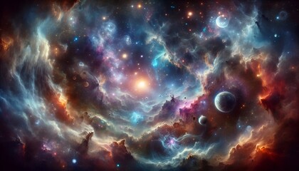 Naklejka premium Galactic Splendor A Cosmic Canvas2