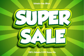 Naklejka premium Super Sale Editable Text Effect 3d Emboss Gradient Style
