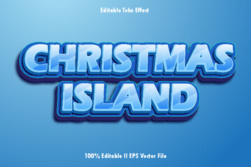 Obraz premium Christmas Island Editable Text Effect 3d Emboss Gradient Style