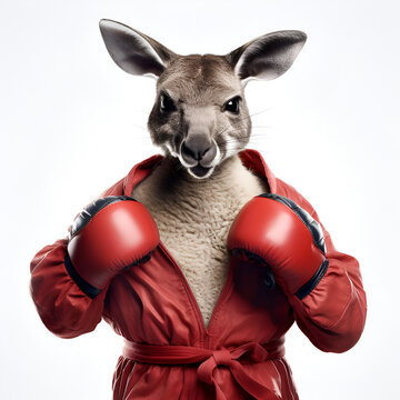 Boxer Kangaroo Boxing Kangaroo Kangaroo wears Boxing Glovers Fighter Kangaroo