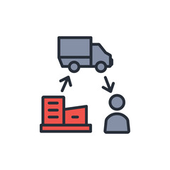 supply chain icon. vector.Editable stroke.linear style sign for use web design,logo.Symbol illustration.