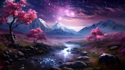 An enchanted atmosphere dd across the landscape as streams of purple and pink billowed and intertwined. A crackling energy filled the air as if an unseen force worked to restore the