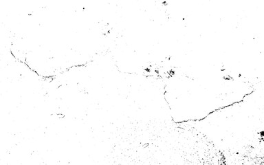 Distressed cracks black texture. Dark grainy texture on white background. Dust overlay textured. Grain noise particles. Rusted white effect. Grunge design elements. Vector illustration