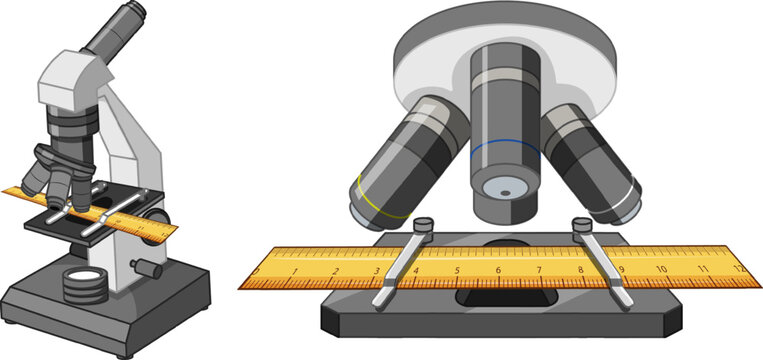 Isolated Science Tools Microscope Vector Cartoon Illustration