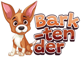 Bark Tender: Funny Pun with Cute Dog Cartoon