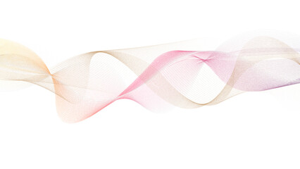 Design elements. Wave of many glittering lines. Abstract vertical glow wavy stripes on white background isolated. Creative line art. Vector illustration 