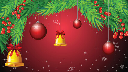 Festive Christmas Background with Christmas Tree Decoration
