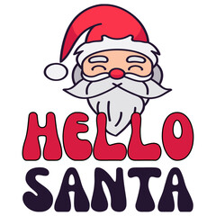 Hello Santa, Christmas Retro SVG Design