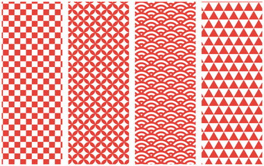 赤色の和柄セット