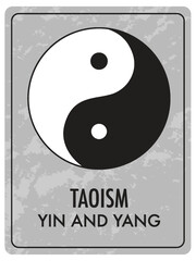 Yin and Yang Symbol: Vector Cartoon Illustration