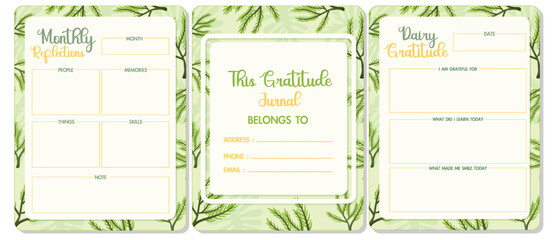 Mental Health Check Note Template with Tropical Plants