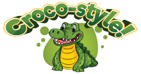 Cute Animals: Funny Croco-Style Cartoon with a Crocodile