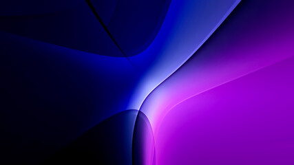 Illustration of a dark blue purple background with illuminated shapes with effects