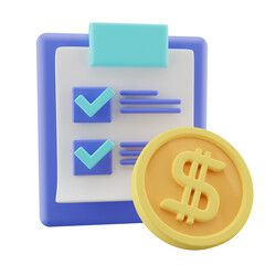 Payment Report Checklist 3D Icon