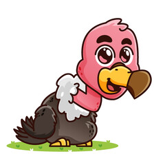 cute vulture cartoon, animal alphabet cute cartoon