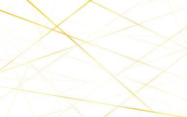 Chaotic golden lines. modern minimalist art. Abstract white background with yellow lines
