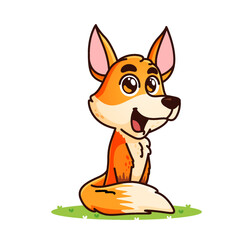 cute fox cartoon, animal alphabet cute cartoon