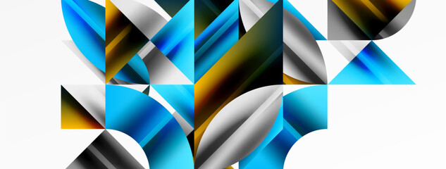 Abstract geometric shapes symbolizing creative technology, digital art, social communication, and modern science. Ideal for posters, covers, banners, brochures and websites