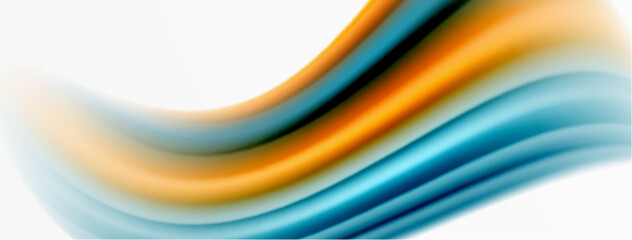 Rainbow color silk blurred wavy line background on white, luxuriously vibrant visually captivating backdrop. Stunning blend of colors reminiscent of rainbow, silky and gracefully blurred wavy pattern