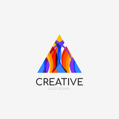 Triangle abstract logo, business emblem icon