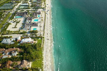 Aerial view of expensive residential houses in island small town Boca Grande on Gasparilla Island...
