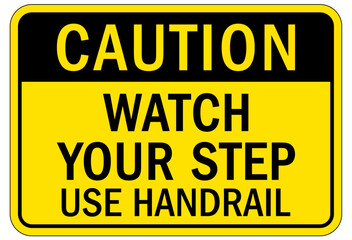 Watch your step warning sign and labels