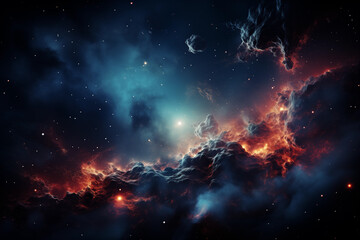 우주 공간 속 초신성 성운 갤럭시 빛나는 별들 판타지 우주 먼지 - obrazy, fototapety, plakaty