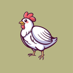 cute chicken cartoon vector icon illustration animal nature icon concept 