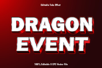 Dragon Event Editable Text Effect 3d Emboss Gradient Style