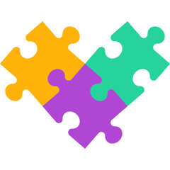business puzzle jigsaws flat icon