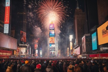 Obraz premium Fireworks Celebration in Happy New Year.