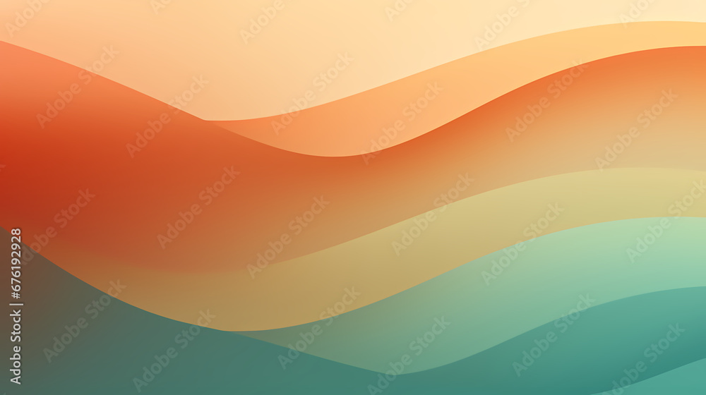 Aufkleber Minimalist earth tone gradient abstract wave abstract poster web page PPT background