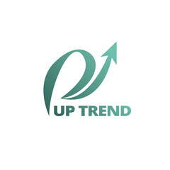 Fototapeta premium up trend modern minimalistic logo design