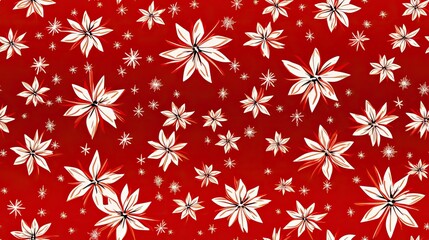 Fototapeta na wymiar seamless christmas pattern with flowers