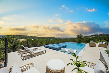 Fototapeta premium a luxury infinity pool with a view