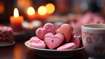 heart shaped cookies HD 8K wallpaper Stock Photographic Image