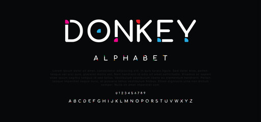 DONKEY Crypto colorful stylish small alphabet letter logo design. - obrazy, fototapety, plakaty