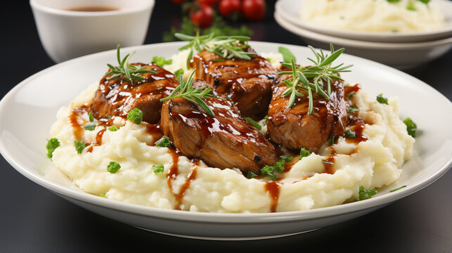 rice with chicken HD 8K wallpaper Stock Photographic Image