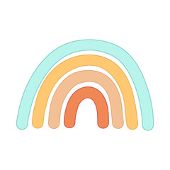 Cute vector rainbow isolated on white.