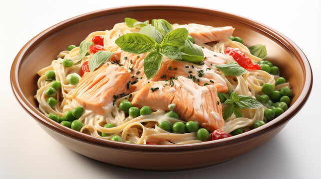 pasta with shrimps HD 8K wallpaper Stock Photographic Image