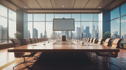 Empty business conference room interior