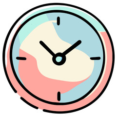 A colorful wall clock indicating a time.