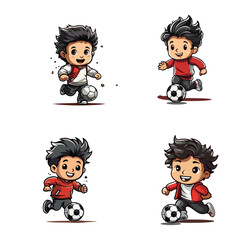 set of children playing football