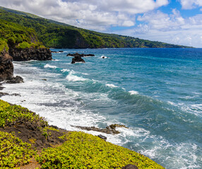 Volcanic Shoreline of Kuloa Point, Haleakala National Park, Maui, Hawaii, USA