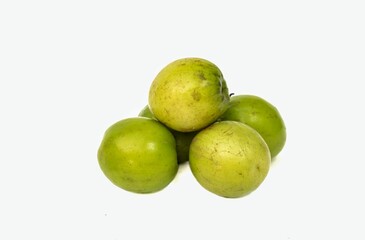 Jujube Fruit or Ziziphus Jujuba Isolated on White Background with Copy Space