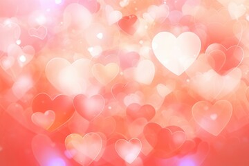 Abstract background with hearts Valentine or Birthday. Generative AI