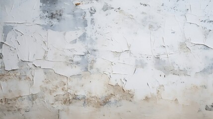 Problem of moisture damage acrylic white painting crack surface texture on exterior dirty stain concrete structure wall background by humidity.home repair old construction concept,reno : Generative AI - obrazy, fototapety, plakaty