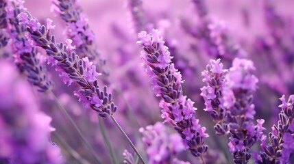 Obraz premium Branches of flowering lavender. Can be used as background : Generative AI