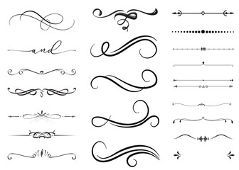 Calligraphic Design Element, Text decoration border or frame calligraphy - obrazy, fototapety, plakaty