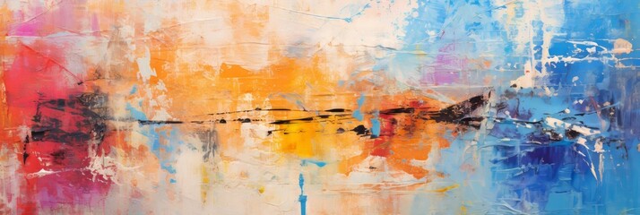 Obraz premium Vibrant and expressive abstract background in pastel tones created with broad strokes of oil paint